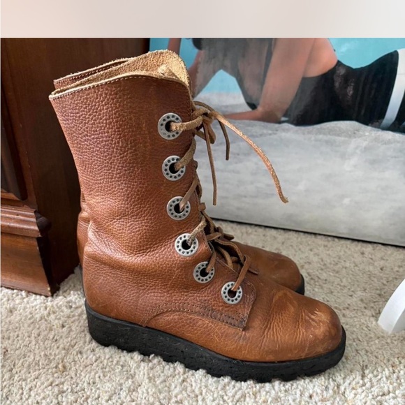 Vintage Arche Tan Leather Platform Boots - Picture 3 of 8